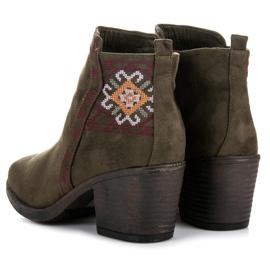Kylie Bottines à motif ethnique vert 1