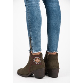Kylie Bottines à motif ethnique vert 4