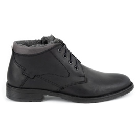 Polbut Bottes d'hiver en cuir pour hommes C16S noir avec gris 1
