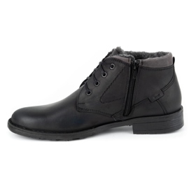 Polbut Bottes d'hiver en cuir pour hommes C16S noir avec gris le noir 2 Polbut Bottes d'hiver en cuir pour hommes C16S noir avec gris le noir 2