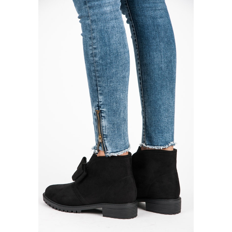 Bestelle Bottines à enfiler avec nœud le noir 1