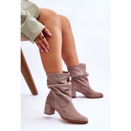 Bottines à Enfiler en Daim Maciejka 06005-10 Beige Foncé 2