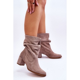 Bottines à Enfiler en Daim Maciejka 06005-10 Beige Foncé 5