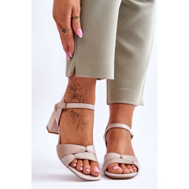 Sergio Leone SK898 Sandales à Talons Bas Beige 1