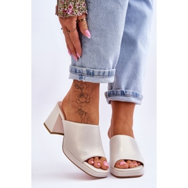 Chaussons à Talons à la Mode Sergio Leone KL322 Perle beige 1