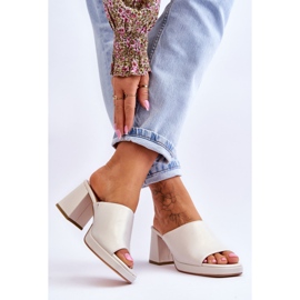 Chaussons à Talons à la Mode Sergio Leone KL322 Perle beige 2