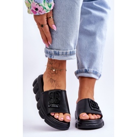 Vinceza Pantoufles à plateforme pour femmes avec décoration Noir Monroe 1