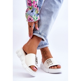 Vinceza Pantoufles à plateforme pour femmes avec décoration Monroe beige 2