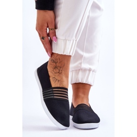 S.Barski Baskets à enfiler en textile pour femmes Noir Lilis 1