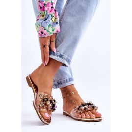 Chaussons Femme Avec Pierres Décoratives S.Barski KV-576-3 Or d'or 2