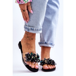 Chaussons Femme Avec Pierres Décoratives S.Barski KV-576-3 Noir le noir 1