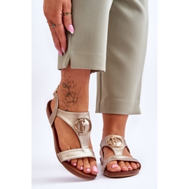 Sandales Plates S.Barski KV-5541-32 Doré 1
