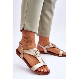 Sandales Plates S.Barski KV-5541-32 Doré 2