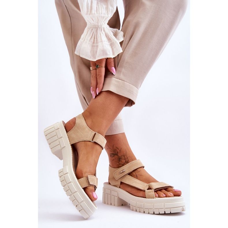 Sandales Femme Big Star Suede LL276036 Beige 2