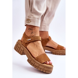 Sandales Femme Daim Big Star LL276032 Camel brun 3