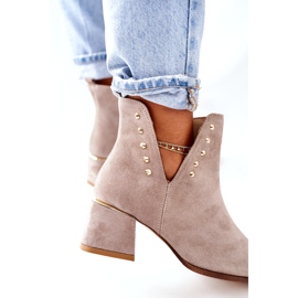 Lewski Shoes Bottines Femme En Daim Avec Découpes Lewski Cappuccino 3074 / B beige 3