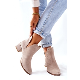 Lewski Shoes Bottines Femme En Daim Avec Découpes Lewski Cappuccino 3074 / B beige 2