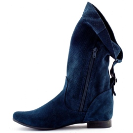 Olivier Bottines ajourées Elena bleu marine 1