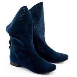 Olivier Bottines ajourées Elena bleu marine 2