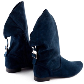 Olivier Bottines ajourées Elena bleu marine 4