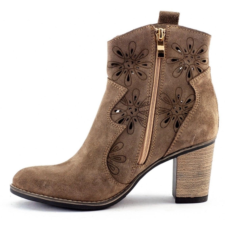 Olivier Escarpins ajourés Lena beige foncé 1