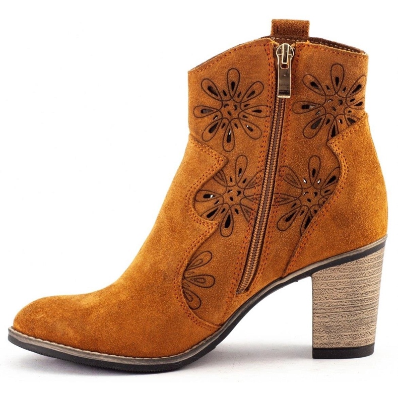 Olivier Escarpins ajourés Lena rouge orange 1