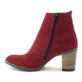 Olivier Bottines à talons bordeaux Sara rouge 1