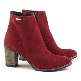 Olivier Bottines à talons bordeaux Sara rouge 2