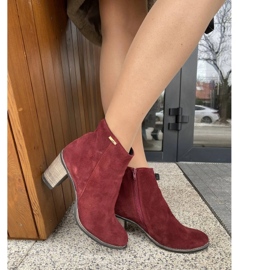 Olivier Bottines à talons bordeaux Sara rouge 6