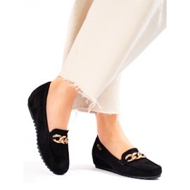 Mocassins en daim noir Shelovet le noir 1