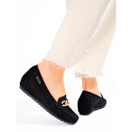 Mocassins en daim noir Shelovet le noir 2