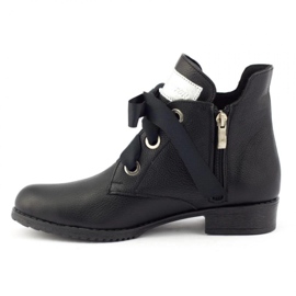 Olivier Bottines à ruban, isolées Flora avec grain noir le noir 1