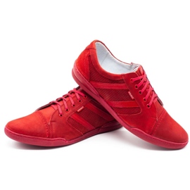 Polbut Chaussures décontractées pour hommes R3 Perforation rouge 9