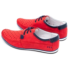 KOMODO Chaussures homme mocassins 875 rouge d'été 1