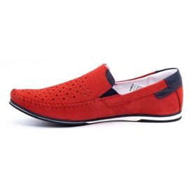 KOMODO Chaussures homme mocassins 876 été rouge 1