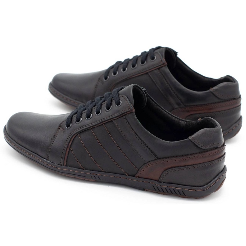 Mario Pala Chaussures en cuir pour hommes 616 noir 1