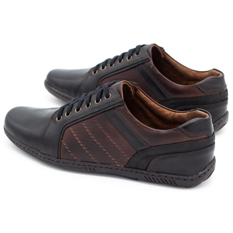 Mario Pala Chaussures en cuir pour hommes 616 noir avec marron brun 1 Mario Pala Chaussures en cuir pour hommes 616 noir avec marron brun 1