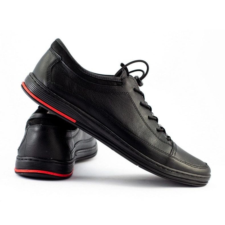Polbut Chaussures décontractées pour hommes en cuir noir K22 le noir 2