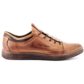 Polbut Chaussures casual en cuir pour hommes K22 marron clair brun 1