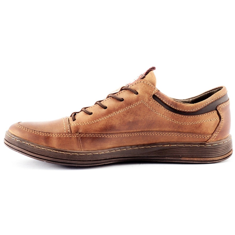 Polbut Chaussures casual en cuir pour hommes K22 marron clair brun 2