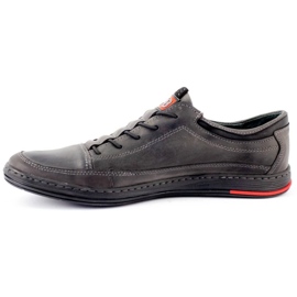 Polbut Chaussures décontractées en cuir pour hommes grises K22 1