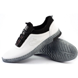 Polbut Chaussures casual en cuir pour hommes K24 blanc 2