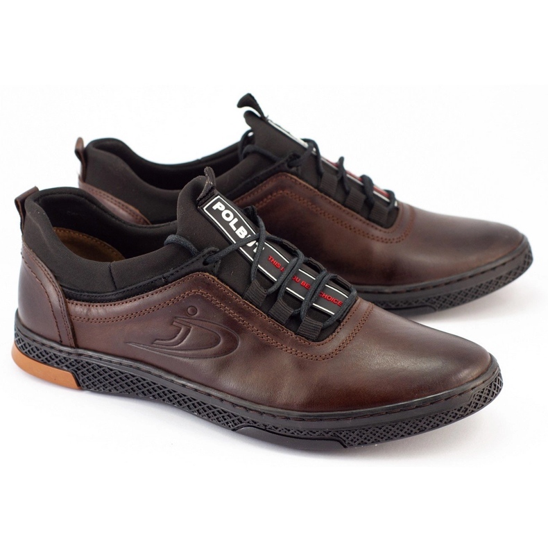 Polbut Chaussures décontractées en cuir pour hommes K24 marron brun 1