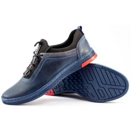 Polbut Chaussures casual homme en cuir K24 bleu marine 1