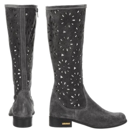Olivier Boots ajourées femme gris foncé 4