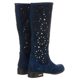 Olivier Bottines ajourées femme bleu marine 3