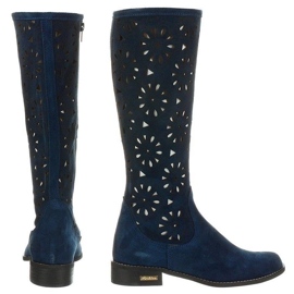 Olivier Bottines ajourées femme bleu marine 4