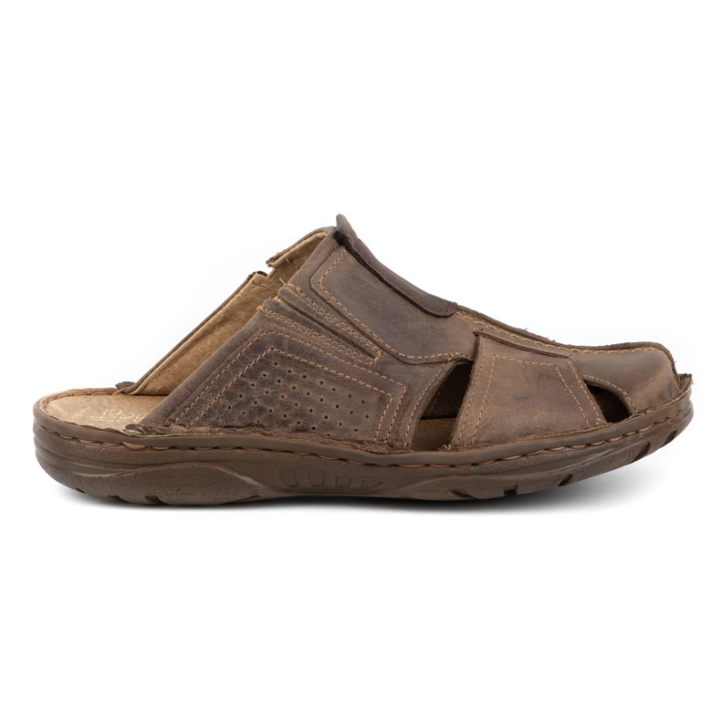 Polbut Chaussons cuir homme 312 marron brun 1