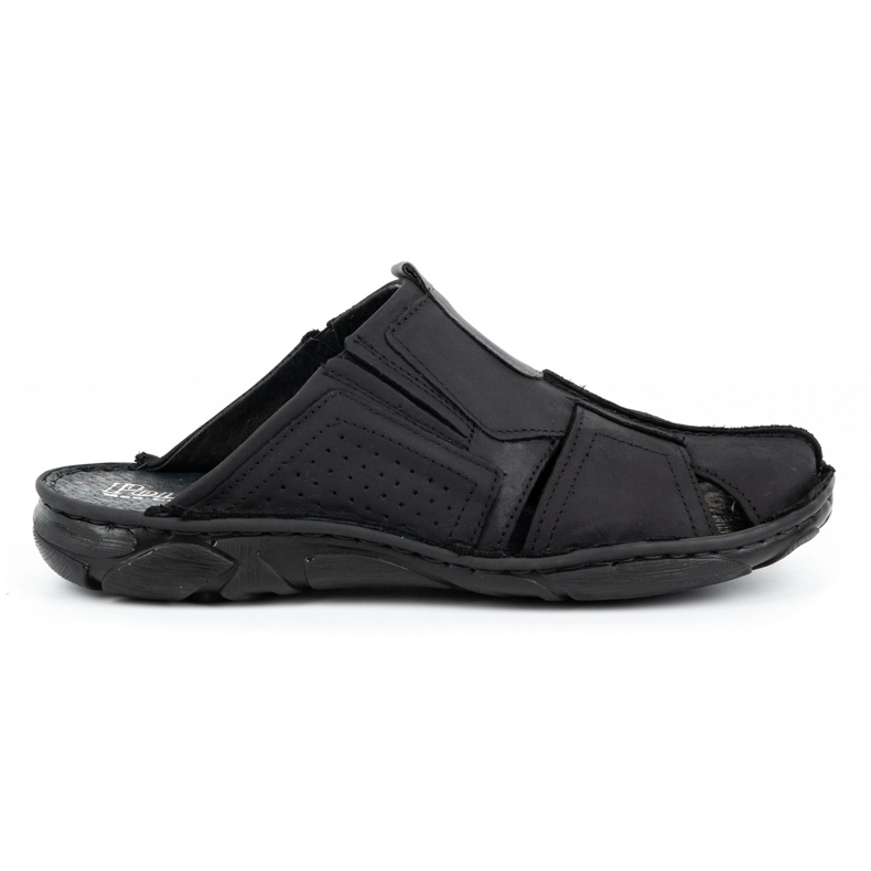 Polbut Chaussons cuir homme 312 noir 1