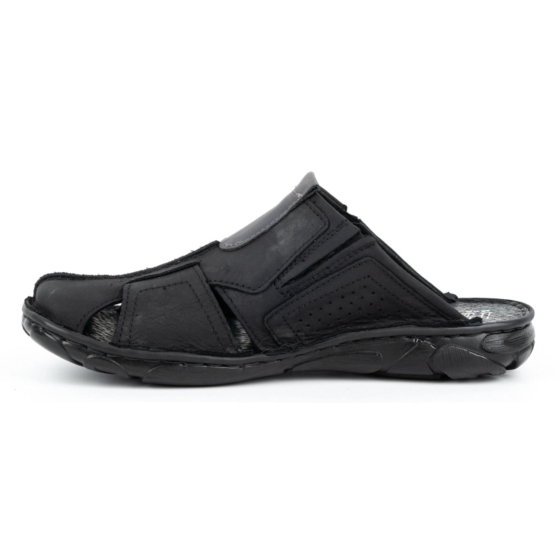 Polbut Chaussons cuir homme 312 noir 2